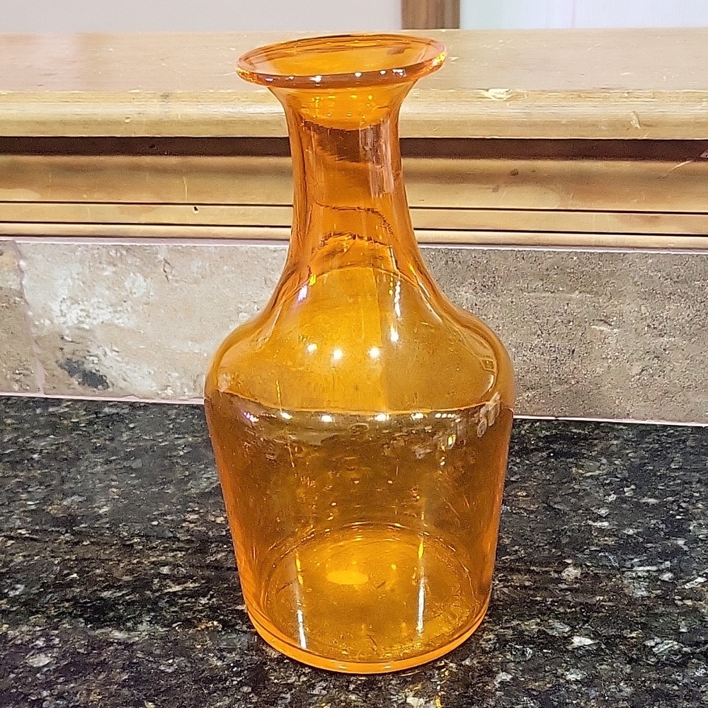 Vintage Orange Counterpoint Glass Carafe Pitcher